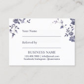 Ceramic Blue Floral Beauty Salon Referral (Achterkant)