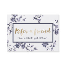 Ceramic Blue Floral Beauty Salon Referral