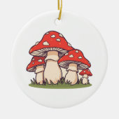 Ceramic Circle Ornament (Cute Mushrooms) (Voorkant)