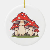 Ceramic Circle Ornament (Cute Mushrooms) (Achterkant)