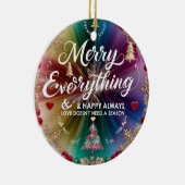 Ceramic Circle Ornament – Modern Rainbow Christmas (Rechts)