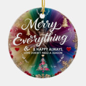 Ceramic Circle Ornament – Modern Rainbow Christmas (Voorkant)