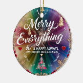 Ceramic Circle Ornament – Modern Rainbow Christmas (Links)