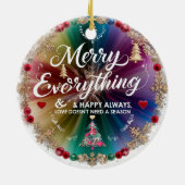 Ceramic Circle Ornament – Modern Rainbow Christmas (Achterkant)