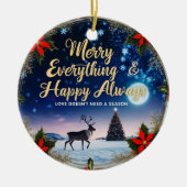 Ceramic Circle Ornament – Starry Night Holiday (Voorkant)