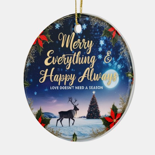 Ceramic Circle Ornament – Starry Night Holiday (Links)