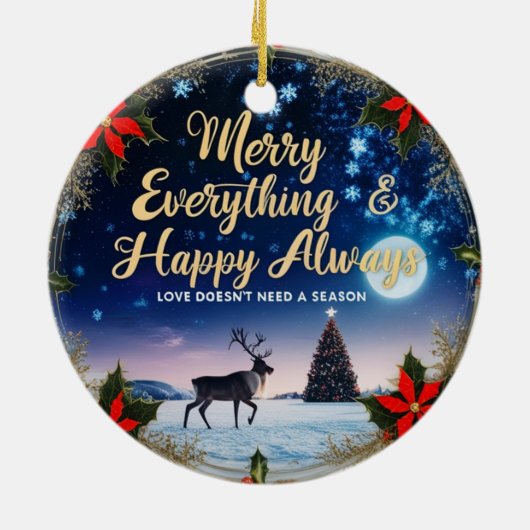 Ceramic Circle Ornament – Starry Night Holiday (Achterkant)