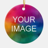 Ceramic Circle Ornament Upload uw foto Logo (Voorkant)