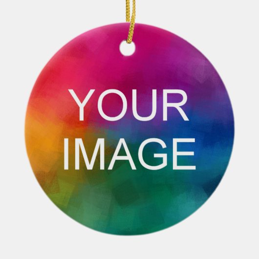 Ceramic Circle Ornament Upload uw foto Logo (Voorkant)
