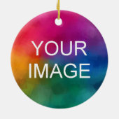 Ceramic Circle Ornament Upload uw foto Logo (Achterkant)