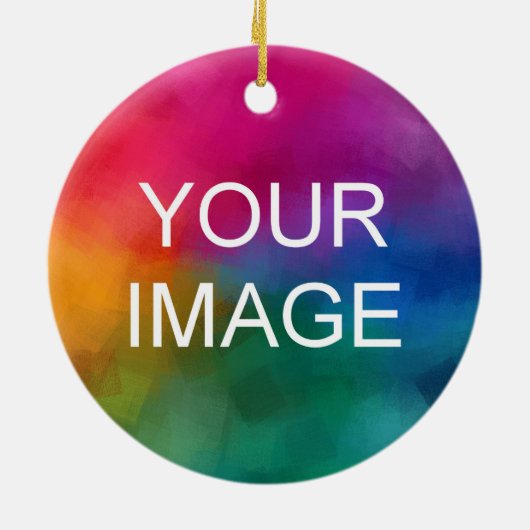 Ceramic Circle Ornament Upload uw foto Logo (Achterkant)