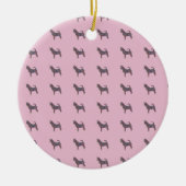 Ceramic Circle Ornament with chihuahua pattern (Voorkant)