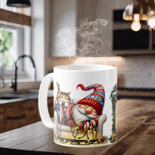 Ceramic Coffee Mug Sleeping Santa Gnome Koffiemok