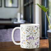 Ceramic Coffee Mug with Wraparound Flower Print Koffiemok