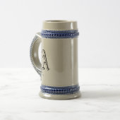 Ceramic Custom Initial Monogrammed German Bierpul (Voorkant links)