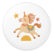 Ceramic Drawer Pull - Performing Circus Pony Keramische Knop (Voorkant)