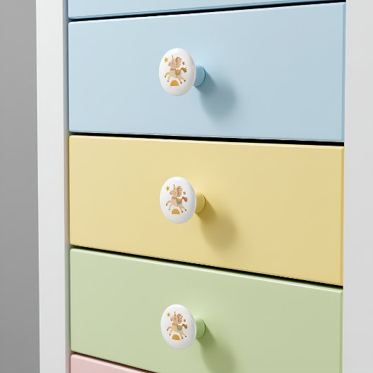 Ceramic Drawer Pull - Performing Circus Pony Keramische Knop