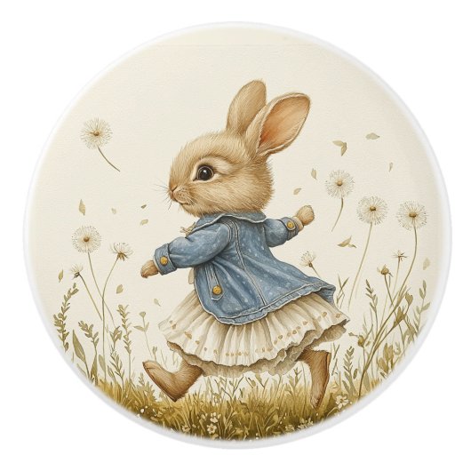 Ceramic Drawer Pull - Running Free Keramische Knop (Voorkant)