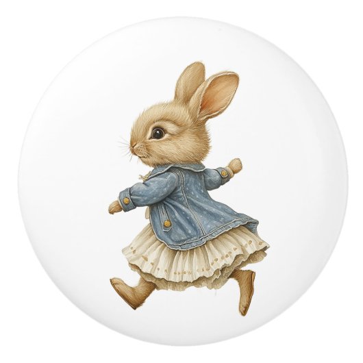 Ceramic Drawer Pull - Running Free no Background Keramische Knop (Voorkant)