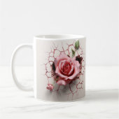Ceramic Flower Mug Rose Koffiemok (Links)