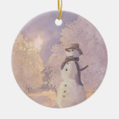 Ceramic Guardian Snowman Ornaments Keramisch Ornament (Voorkant)