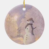 Ceramic Guardian Snowman Ornaments Keramisch Ornament (Achterkant)