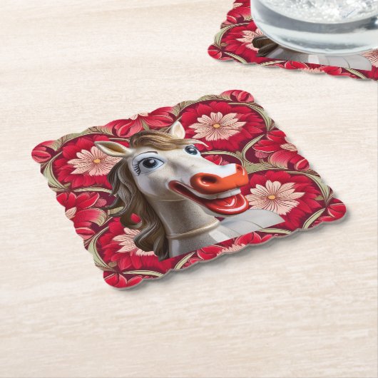 Ceramic Horse Coaster Kartonnen Onderzetters (Gebogen)
