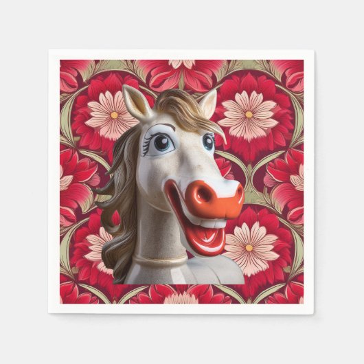 ceramic horse napkin servet (Voorkant)