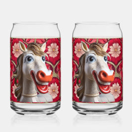 Ceramic Horse Soda Glass Blikvorm Glas