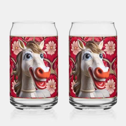 Ceramic Horse Soda Glass Blikvorm Glas (Achterkant)