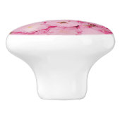 Ceramic Knob Pink Cherry Blossom Floral Botanical Keramische Knop (Zijkant)
