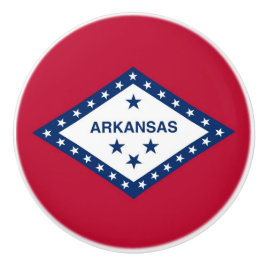 Ceramic knob pull. met vlag van Arkansas, Verenigd Keramische Knop
