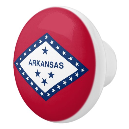 Ceramic knob pull. met vlag van Arkansas, Verenigd Keramische Knop (Rechts)
