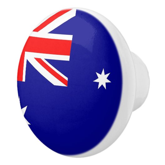 Ceramic knob pull. met vlag van Australië Keramische Knop (Rechts)