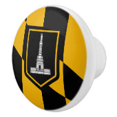 Ceramic knob pull. met vlag van Baltimore, VS Keramische Knop (Rechts)