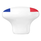 Ceramic knob pull. met vlag van Frankrijk Keramische Knop (Zijkant)