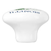 Ceramic knob pull. met vlag van Illinois State, Ve Keramische Knop (Zijkant)