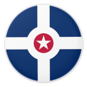 Ceramic knob pull. met vlag van Indianapolis, Vere Keramische Knop (Voorkant)