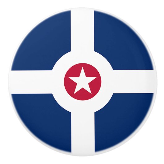 Ceramic knob pull. met vlag van Indianapolis, Vere Keramische Knop (Voorkant)