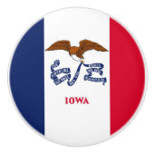 Ceramic knob pull. met vlag van Iowa State, Vereni Keramische Knop (Voorkant)
