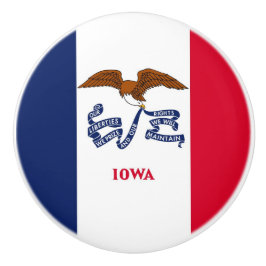 Ceramic knob pull. met vlag van Iowa State, Vereni Keramische Knop