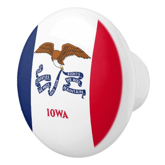 Ceramic knob pull. met vlag van Iowa State, Vereni Keramische Knop (Rechts)