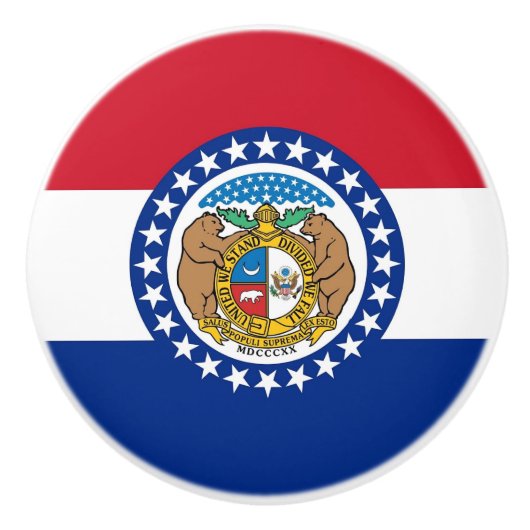 Ceramic knob pull. met vlag van Missouri, Verenigd Keramische Knop (Voorkant)