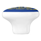 Ceramic knob pull. met vlag van Nebraska, Verenigd Keramische Knop (Zijkant)