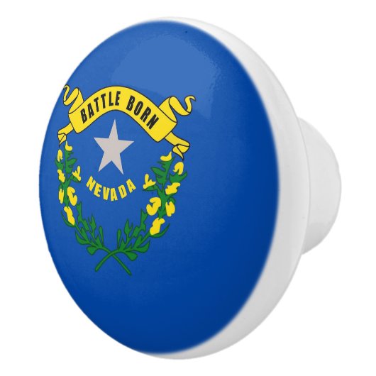Ceramic knob pull. met vlag van Nevada, Verenigde  Keramische Knop (Rechts)