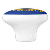 Ceramic knob pull. met vlag van New Hampshire Keramische Knop (Zijkant)