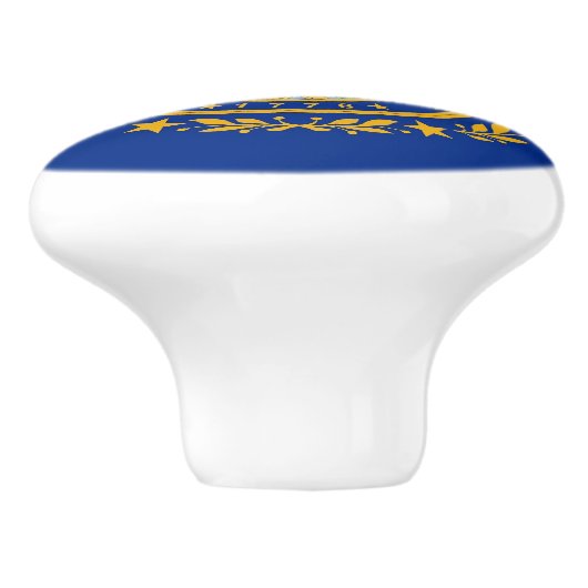 Ceramic knob pull. met vlag van New Hampshire Keramische Knop (Zijkant)