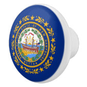 Ceramic knob pull. met vlag van New Hampshire Keramische Knop (Rechts)