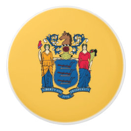 Ceramic knob pull. met vlag van New Jersey, Vereni Keramische Knop