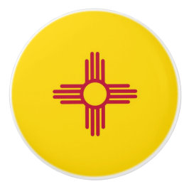 Ceramic knob pull. met vlag van New Mexico, Vereni Keramische Knop